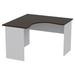 Офисный стол угловой СТУ-11 цвет Серый + Венге 120/120/76 см