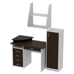 Комплект офисной мебели КП-14 цвет Серый+Венге