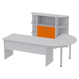 Комплект офисной мебели КП-13 цвет Серый+Оранж