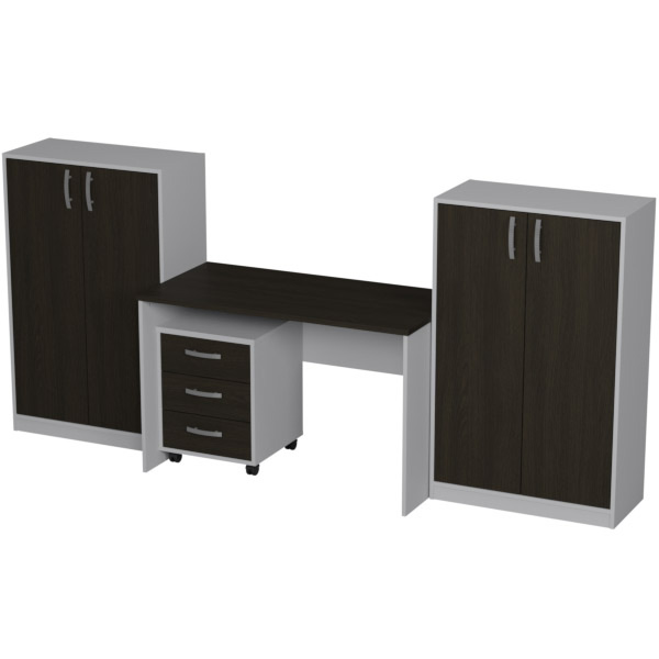 Комплект офисной мебели КП-20 цвет Серый+Венге