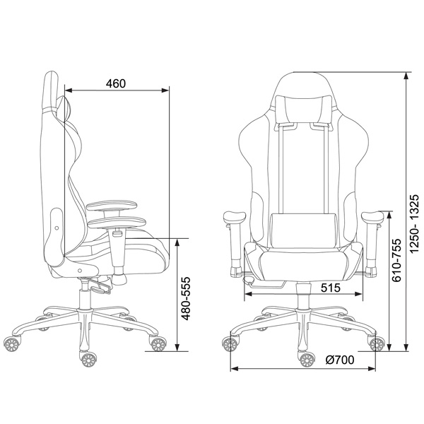 Кресло игровое Бюрократ 771N/GREY-BL