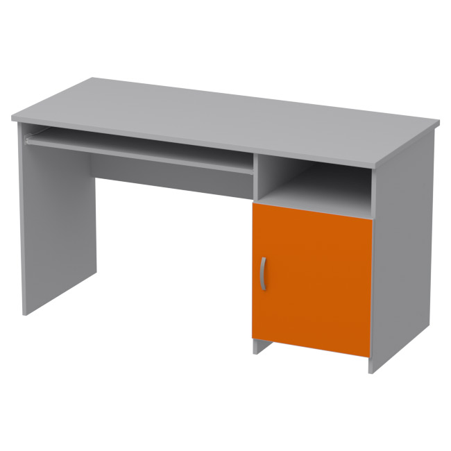 Компьютерный стол СК-22 цвет Серый+Оранж 140/60/76 см