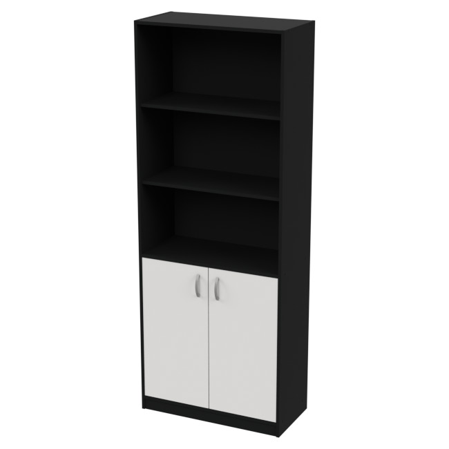 Шкаф для офиса ШБ-3 цвет Черный + Белый 77/37/200 см