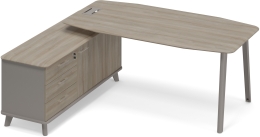 Стол руководителя на опорной тумбе левый Мокко-Вяз ТМ М1 109 МП ВЛ ВЛ 196,4/164,2/75,6