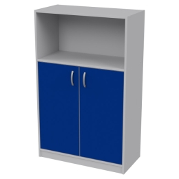 Офисный шкаф СБ-63 цвет Серый+Синий 77/37/123 см