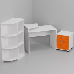 Комплект офисной мебели КП-23 цвет Белый+Оранж