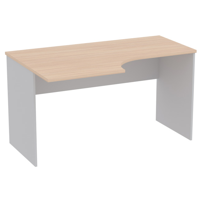 Офисный стол СТ-П цвет Серый+Дуб Молочный 140/90/76 см