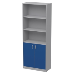 Офисный шкаф ШБ-3 цвет Серый+Синий 77/37/200 см