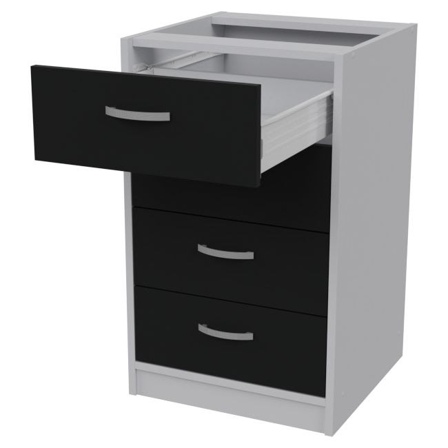 Офисная приставная тумба ТС-27 цвет Серый + Черный 45/44/74