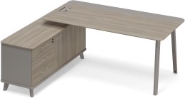 Стол комбинированный левый с тумбой Мокко-Вяз ТМ М1 101 МП ВЛ/МП ВЛ 196,4/164,2/75,6