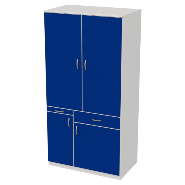 Мини кухня МК-1Р распашные двери Белый+Синий 100/60/200 см