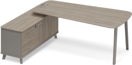 Стoл руководителя левый с опорной тумбой Мокко-Вяз ТМ М1 117 МП ВЛ ВЛ 216,4/169,2/75,6