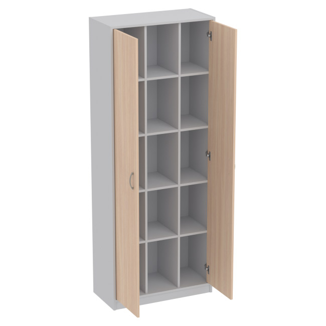 Офисный шкаф ША-2 цвет серый + дуб 77/37/200 см