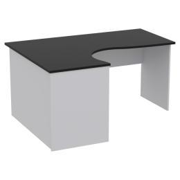 Стол для офиса СТУ-П цвет Серый + Черный 160/120/76 см