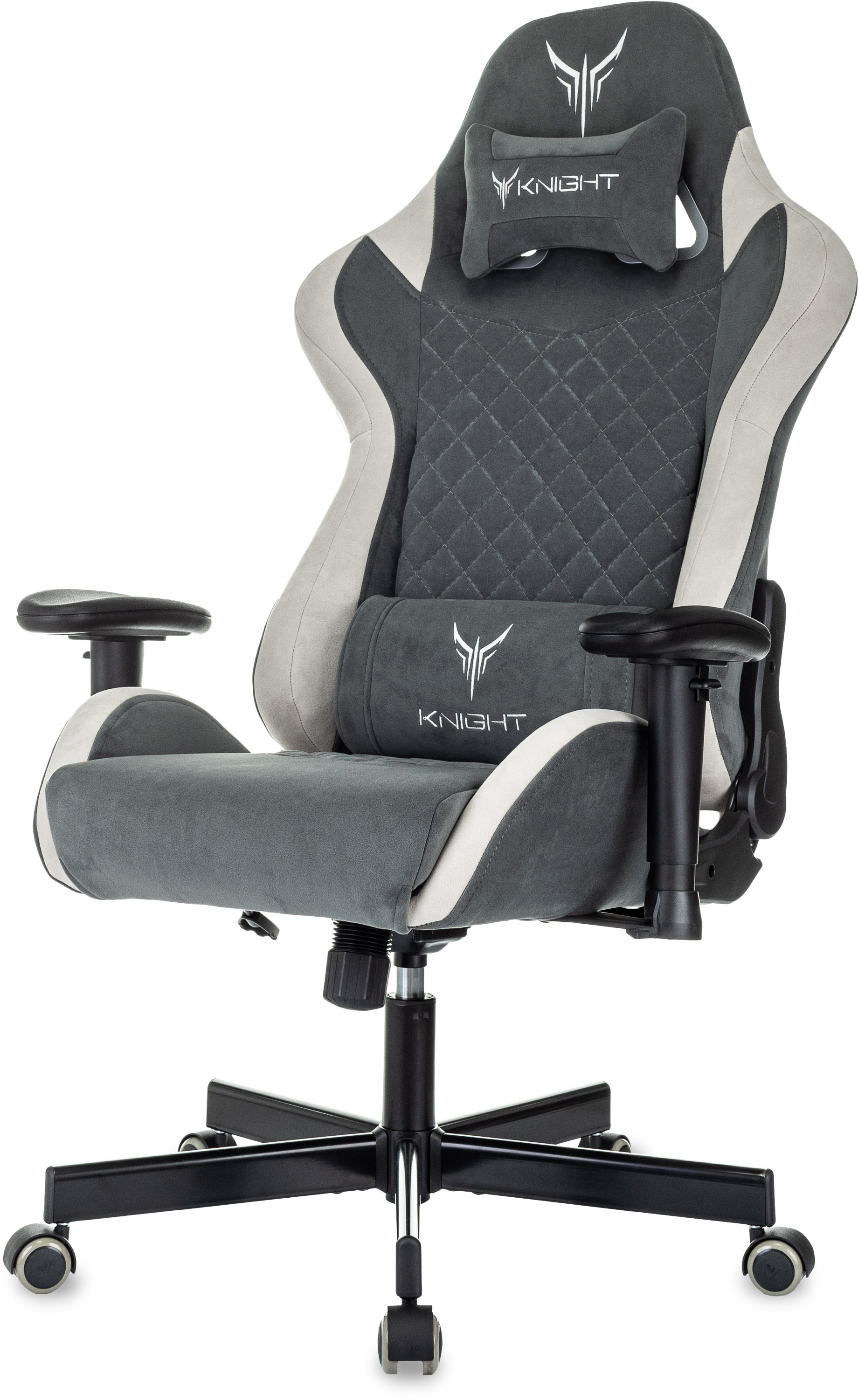 Кресло игровое Knight Regal Fabric серый/светло-серый