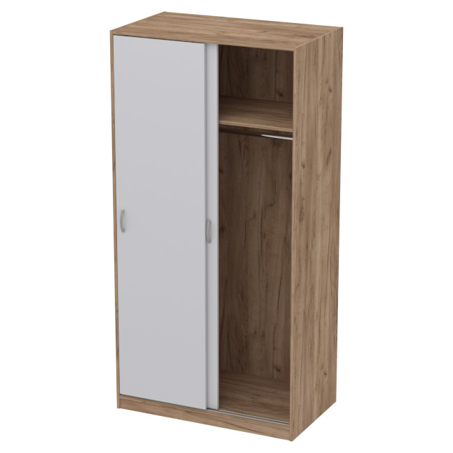 Шкаф для одежды ШК-2 Цвет Дуб Крафт + Серый 100/58/200 см