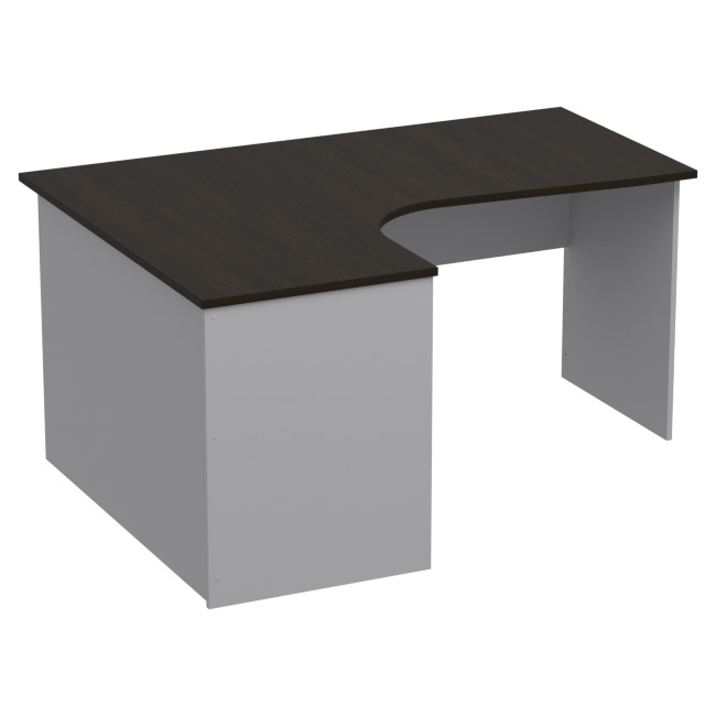 Офисный стол угловой СТУ-П цвет Серый+Венге 160/120/76