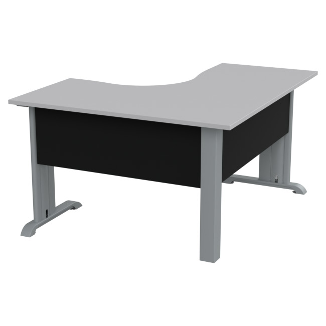 Угловой стол СТУ-36Л-М цвет Серый+Черный 140/120/74 см