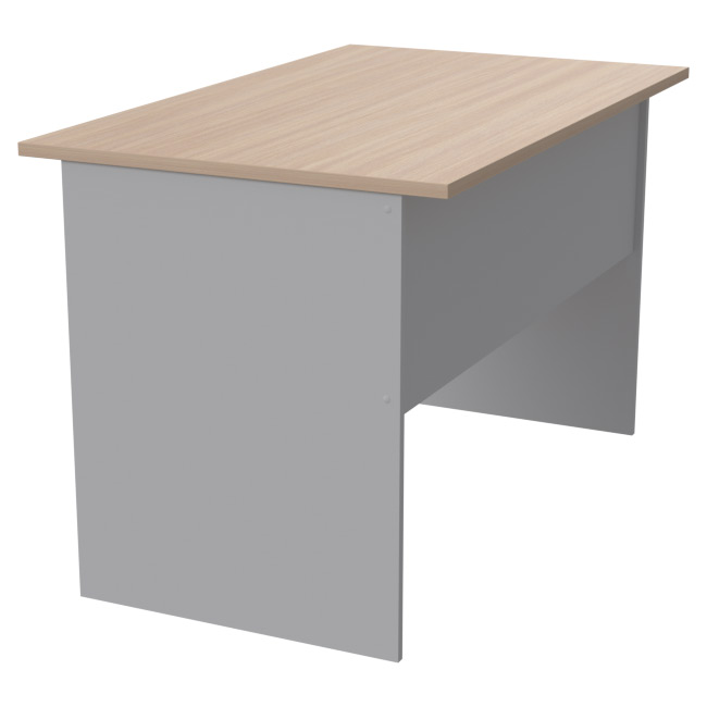 Офисный стол СТ-9 цвет Серый+Дуб Молочный 120/73/76 см