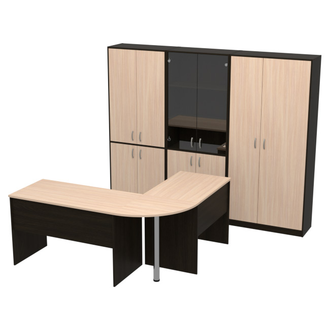 Комплект офисной мебели КП-11 цвет Венге+дуб молочный
