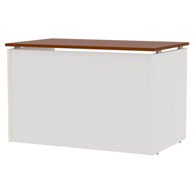 Офисный стол СТП-9 цвет Белый+Орех 120/73/76 см