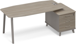 Стол на опорной тумбе малой Мокко-Вяз ТМ М1 113 МП ВЛ ВЛ 205,8/104,2/75,6