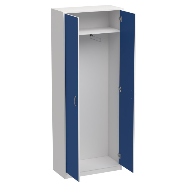 Офисный шкаф для одежды ШО-52 цвет Белый+Синий 77/37/200 см