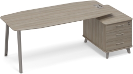 Стол руководителя на тумбе малой Вяз либерти ТМ М1 114 ВЛ ВЛ ВЛ 225,8/104,2/75,6