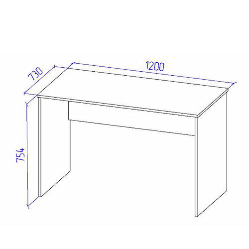 Офисный стол СТ-4 цвет Дуб Крафт+Серый 120/73/75,4 см