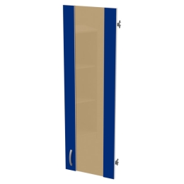 Дверь в рамке ДВ-62 Синий + кромка Белый стекло тон. бронза 36,5/1,6/113,1