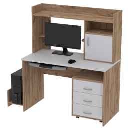 Компьютерный стол КП-СК-1 цвет Дуб Крафт+Серый120/60/141 см