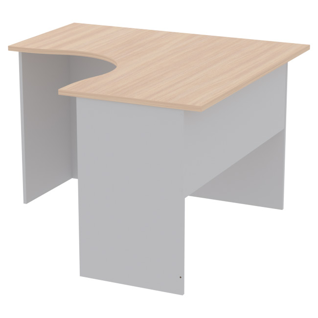 Офисный стол угловой СТУ-11 цвет Серый+Дуб Молочный120/120/76 см