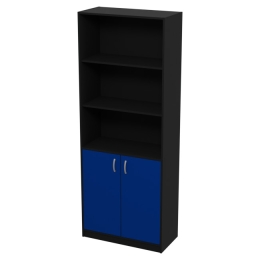 Шкаф для офиса ШБ-3 цвет Черный + Синий 77/37/200 см