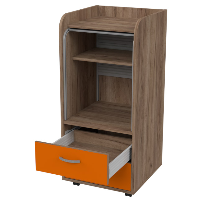 Тумба с жалюзи ТМЖ-2 цвет Дуб Крафт+Оранж 45/46/102 см