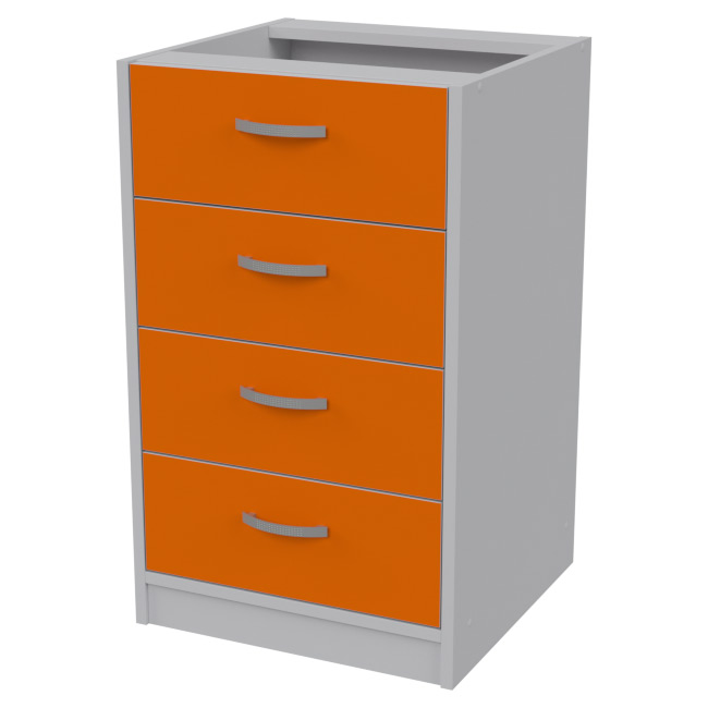 Офисная приставная тумба ТС-27 цвет Серый + Оранж 45/44/74