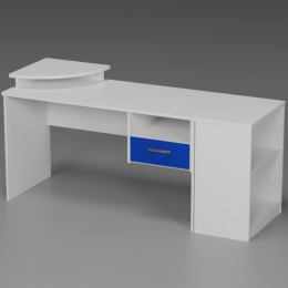 Комплект офисной мебели КП-16 цвет Белый+Синий