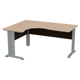 Стол на металлокаркасе угловой СТУ-П-М цвет Венге+Дуб Молочный 160/120/74 см