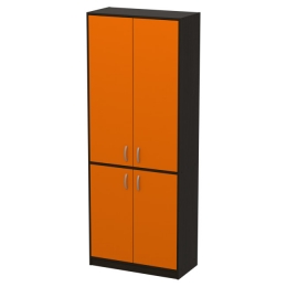 Офисный шкаф ШБ-3+ДВ-60 цвет Венге+Оранж 77/37/200 см