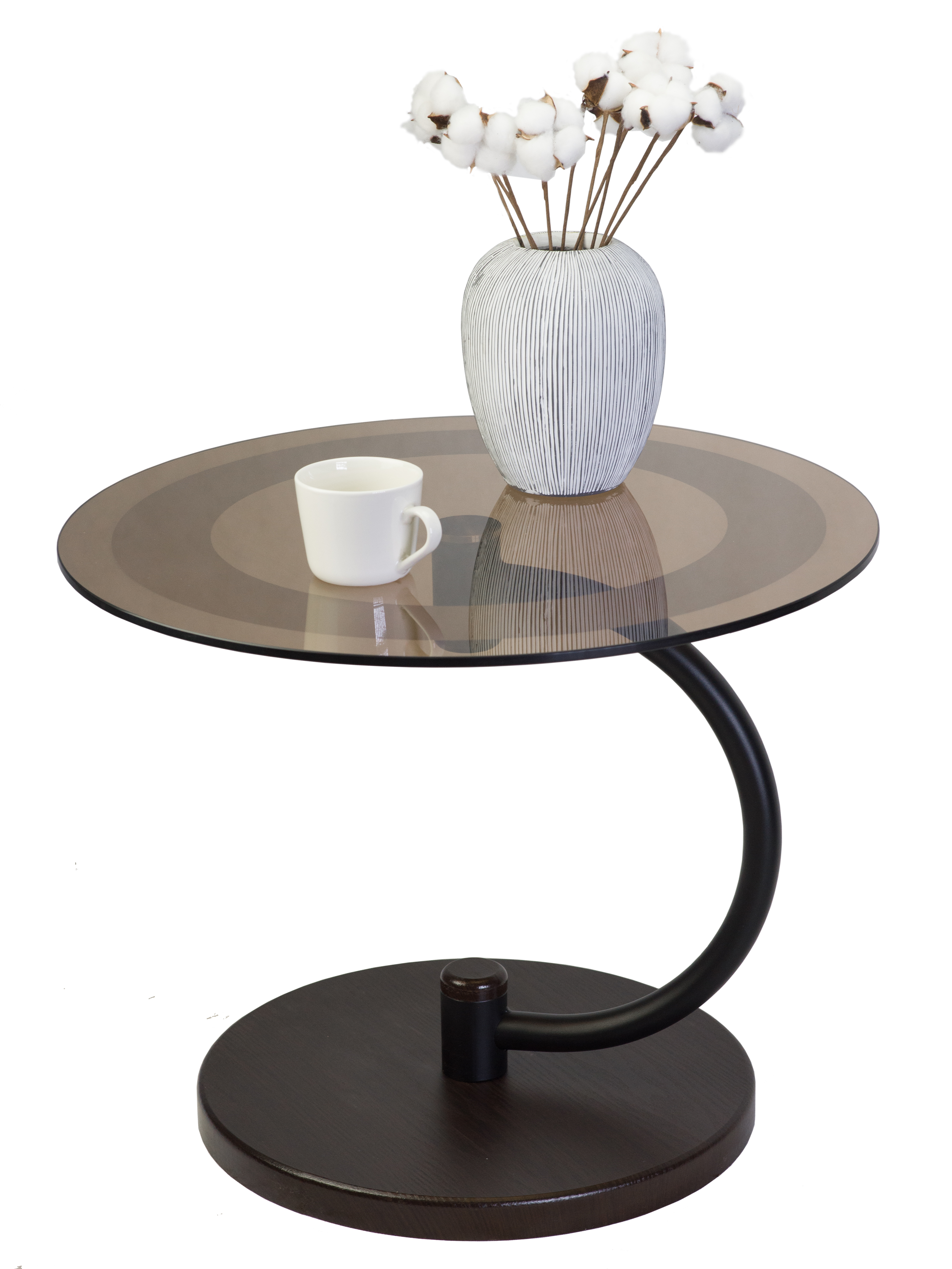 Стол журнальный Дуэт 13Н черный/венге/тонированное