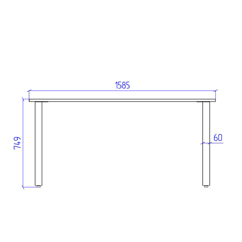 Стол на металлокаркасе СМП-10 цвет Серый 160/73/74,9 см