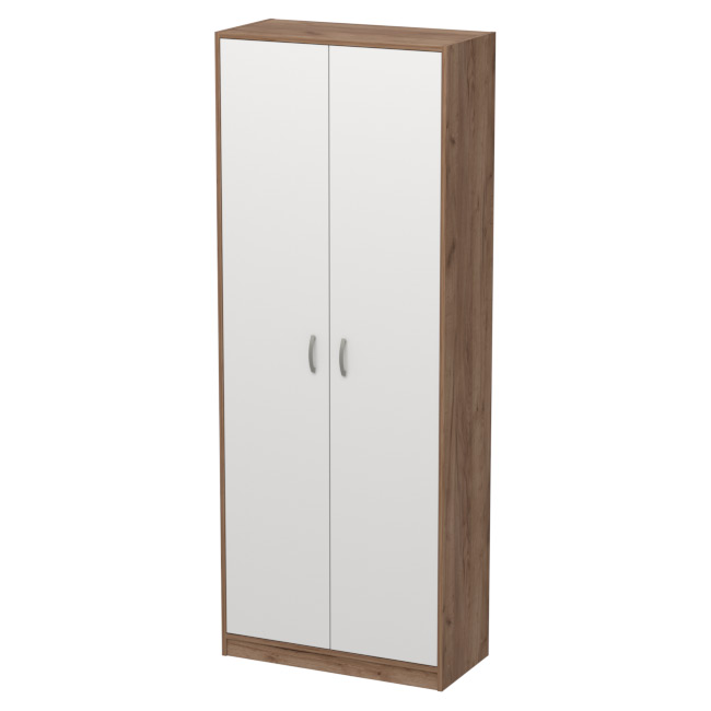Офисный шкаф для одежды ШО-52 цвет Дуб Крафт+Белый 77/37/200 см