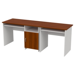 Офисный стол СК-21+СК-27 цвет Белый+Орех