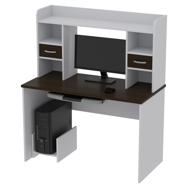 Компьютерный стол КП-СК-7 цвет Серый+Венге 120/60/141