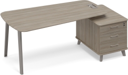 Стoл с малой опорной тумбой для руководителя Вяз либерти ТМ М1 119 ВЛ ВЛ ВЛ 205,8/109,2/75,6