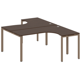 Рабочая станция криволинейная на П-образном м/к 160/243 METAL SYSTEM БП.РАС-СА-2.4 Венге Цаво-Мокко