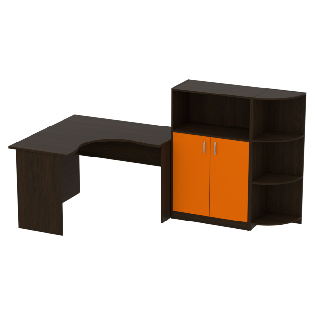 Комплект офисной мебели КП-10 цвет Венге+оранж