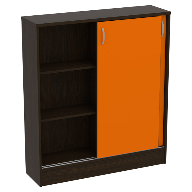 Офисный шкаф СДР-106 цвет Венге+Оранж 106/30/120 см