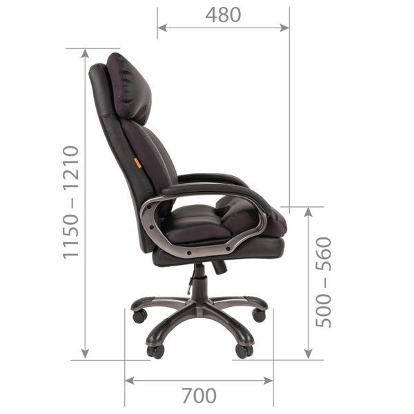 Кресло руководителя CHAIRMAN 505 Серое серый пластик