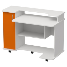 Компьютерный стол СК-23 цвет Белый+Оранж 120/60/89 см