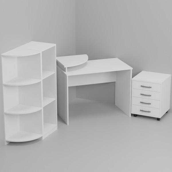 Комплект офисной мебели КП-23 цвет Белый